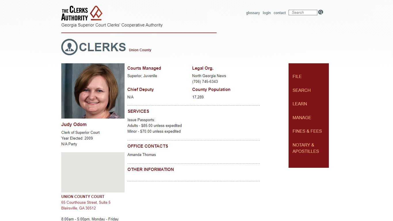 Clerks - UNION County - Georgia Clerk of Courts | GSCCCA